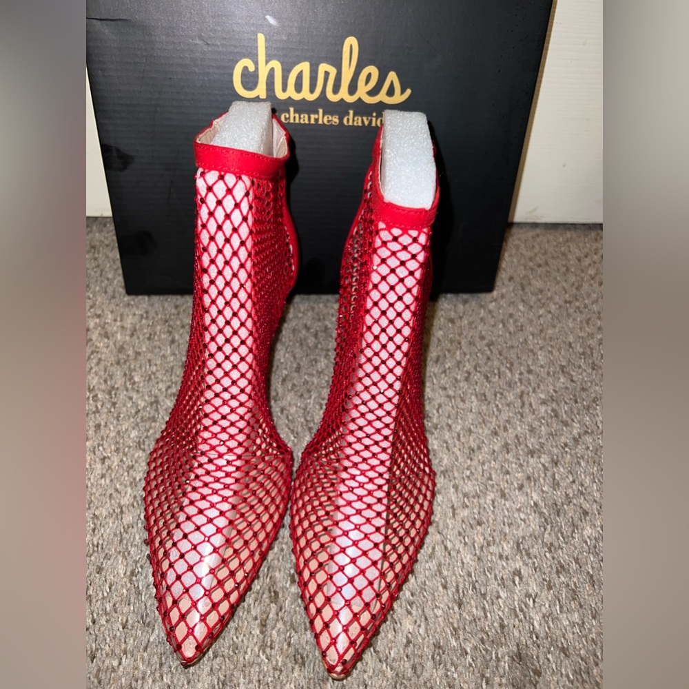 Charles David Shoes, Red Mesh and Rhinestone